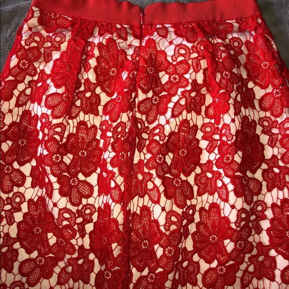 Red Floral Skirt - Picture 2 of 7